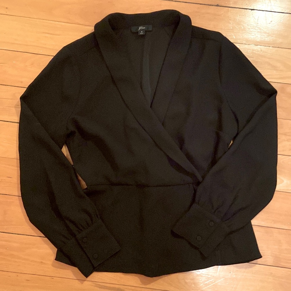 J. Crew Faux Wrap Blouse, size 4